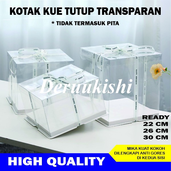 Jual Kotak Kue Transparan Cake Box Mica Dus Kue Tart Tutup Transparan