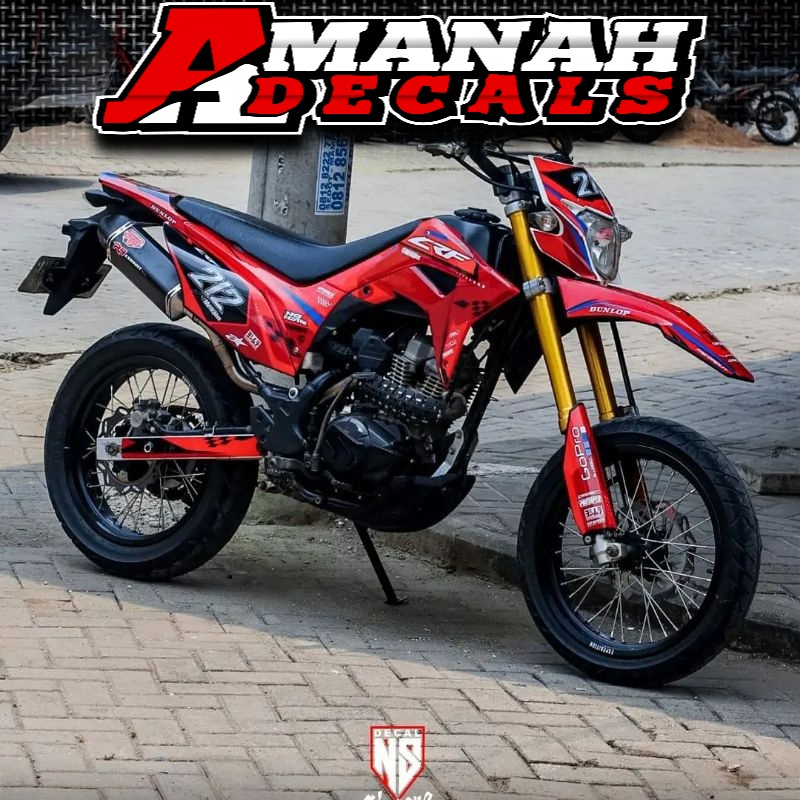 Jual Decal Stiker Motor Honda Crf L Merah Grafis Hi Grip Cross