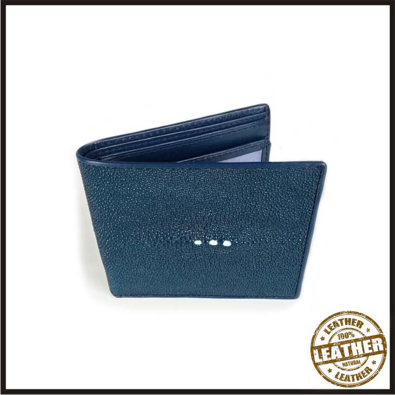 Jual Dompet Pria Kulit Asli Ikan Pari Warna Biru Dompet Kulit Asli