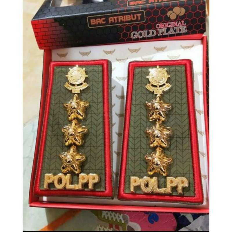 Jual Pangkat Pdh Polpp Gol B List Merah Exclusive Terbaik Shopee