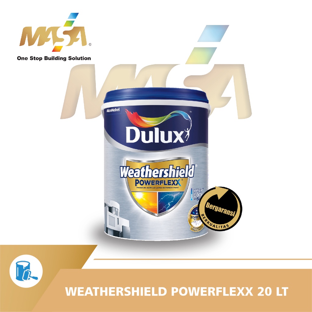 Jual CAT TEMBOK LUAR MURAH DULUX WEATHERSHIELD POWERFLEXX 20 LTR BW