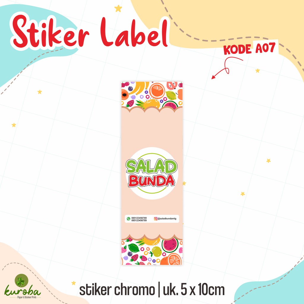 Jual Stiker Label Salad Buah Catering Rice Box Dessert X Cm