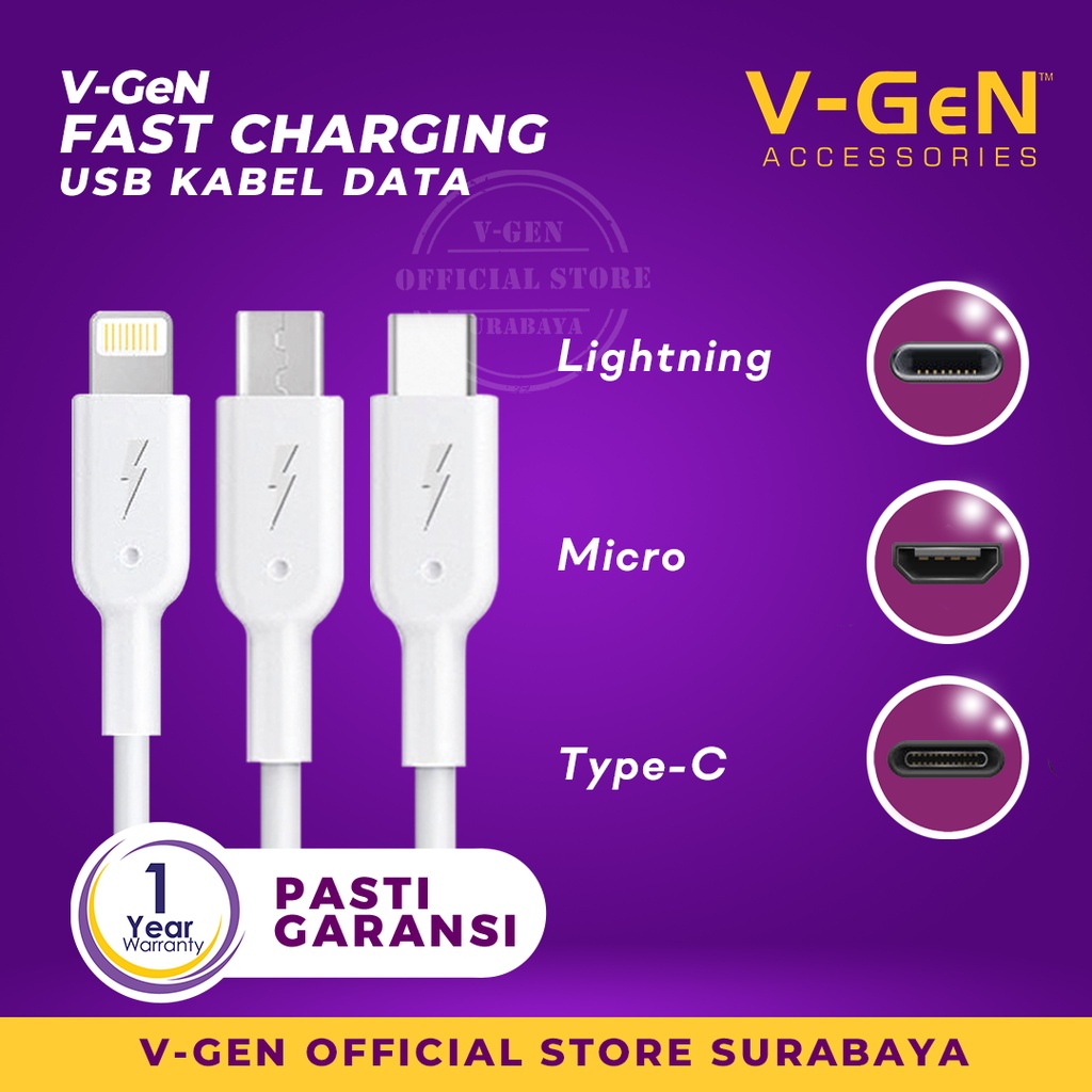 Jual Kabel Data Fast Charging Murah Micro Usb Type C Iphone Cable V Gen