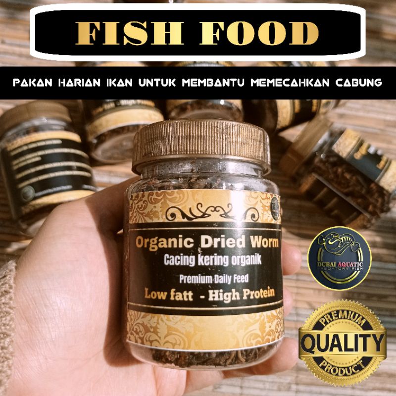 Jual Makanan Ikan Cacing Kering Organik Organic Dried Worm Pakan