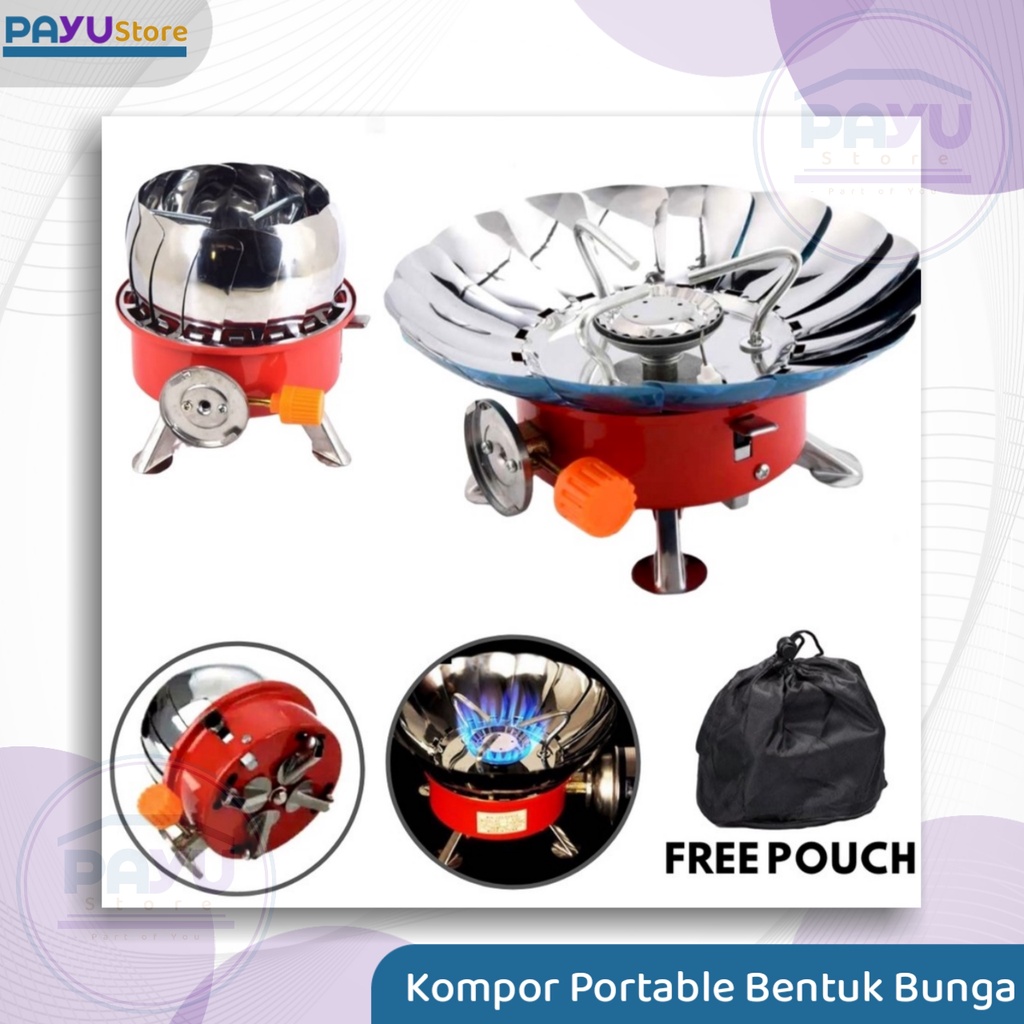 Jual Kompor Gas Portable Camping Bentuk Bunga Alat Masak Gunung Tahan