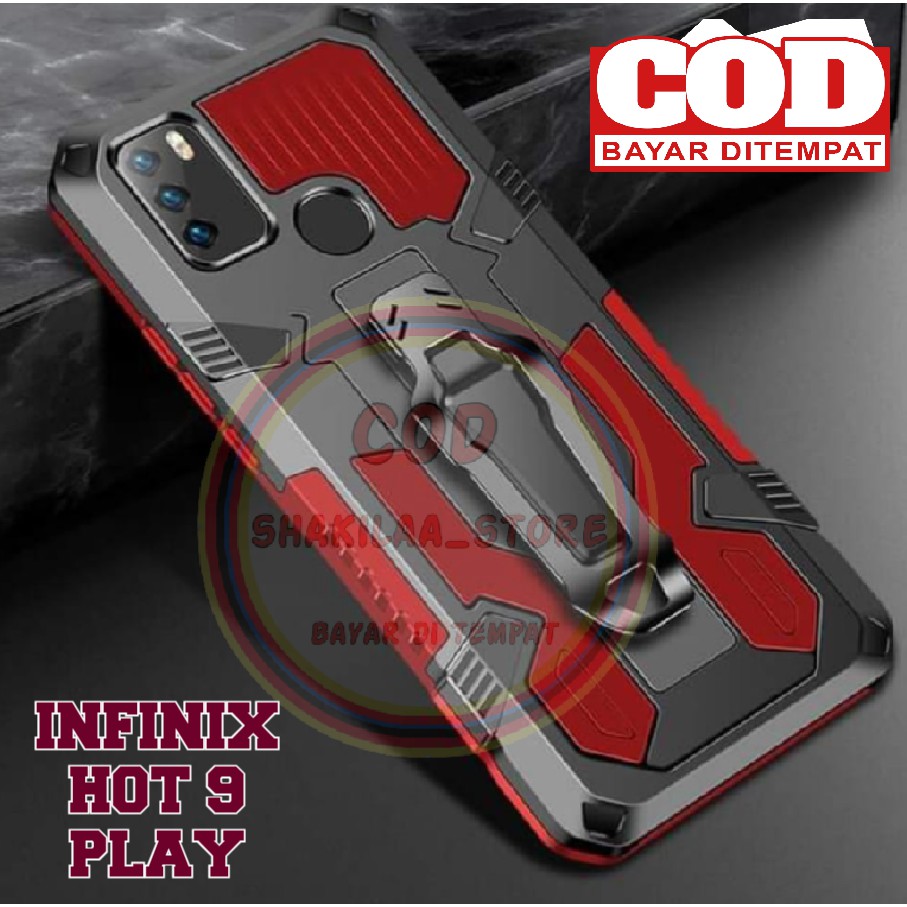 Jual CASE HP TIPE INFINIX HOT 9 PLAY CASING STANDING BACK KLIP HARD