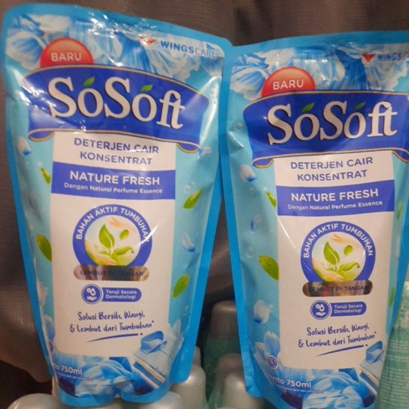 Jual SOSOFT Detergent Cair 750 Ml Natural Fresh Indonesia Shopee Indonesia