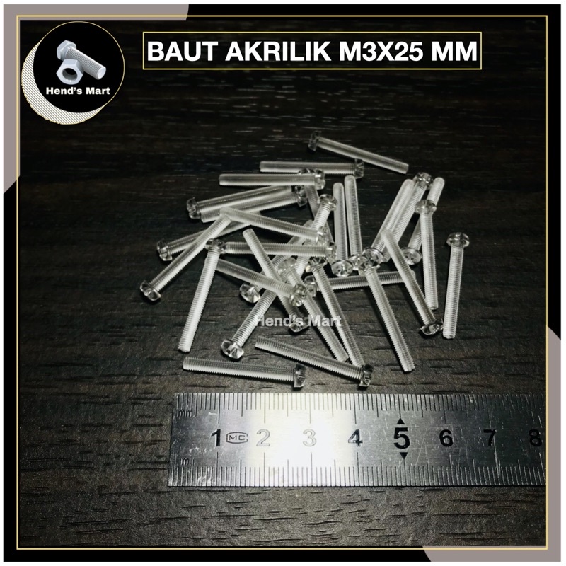 Jual Baut Akrilik M X Mm Bening Transparan Nylon Akrylic Sekrup