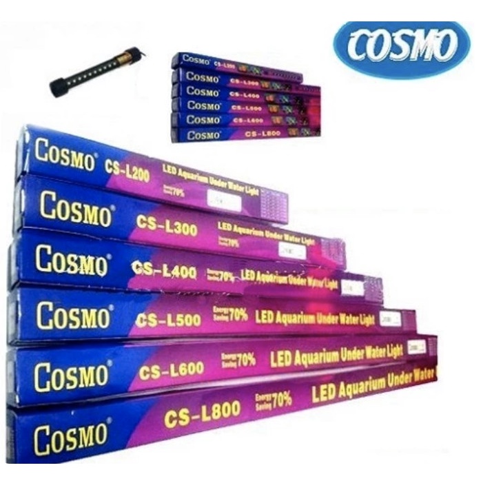 Jual Lampu Celup Aquarium LED Cosmo CS L500 Panjang 50cm Putih Biru 2