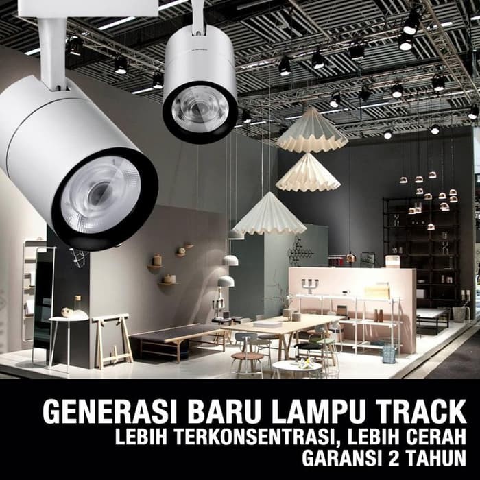 Jual Lampu Sorot Rel Led Spotlight Track Light Cob Spot Light W