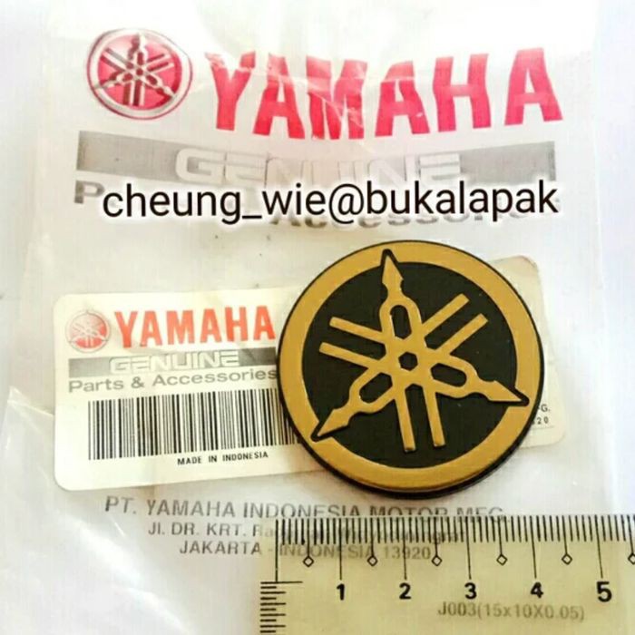 Jual Emblem Logo Bulat Garpu Tala Gold Emas Yamaha Size Mm Ori Asli