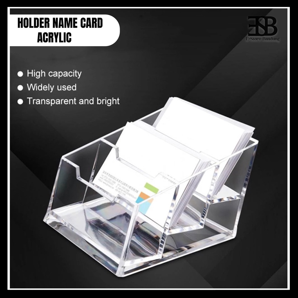 Jual Acrylic Name Card Holder Tempat Kartu Nama Business Table