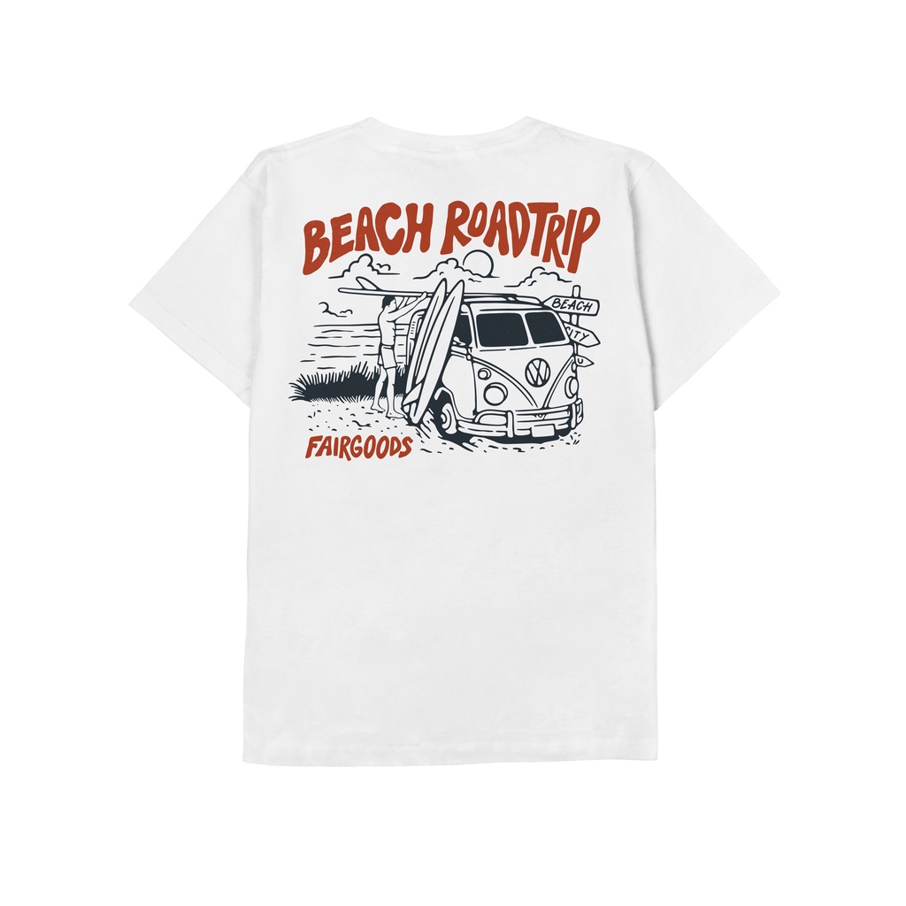 Jual Fairgoods Kaos Beach Road Trip Putih Shopee Indonesia