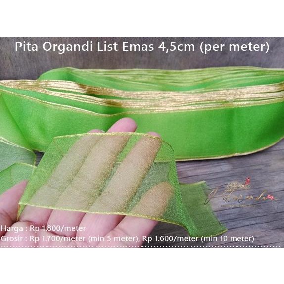 Jual Por 905 Pita Organdi List Emas 4 5Cm Per Meter Shopee Indonesia