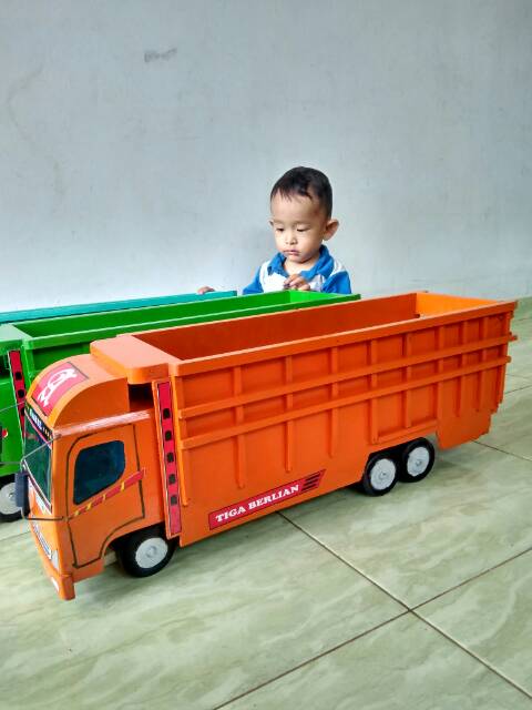 Jual Mobilan Miniatur Truk Tronton Oleng Kayu Besar Truck Oleng Tronton