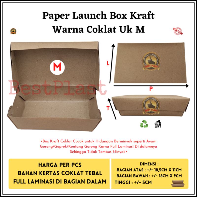 Jual Paper Lunch Box Kraft Coklat Uk M Per Pcs Shopee Indonesia