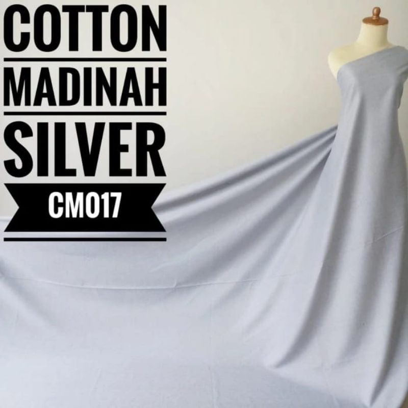 Jual LAST STOCK Kain Meteran Cotton Madinah Silver CM017 Shopee Indonesia