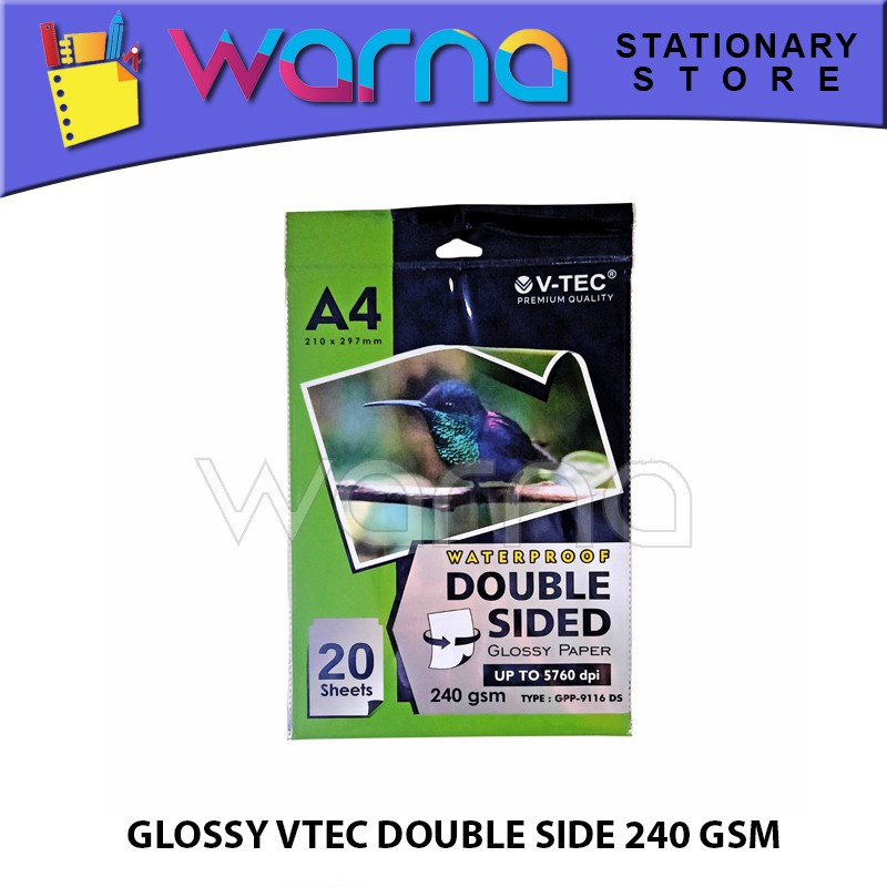 Jual Kertas Foto Photo Paper Glossy Vtec Double Side Gsm Shopee