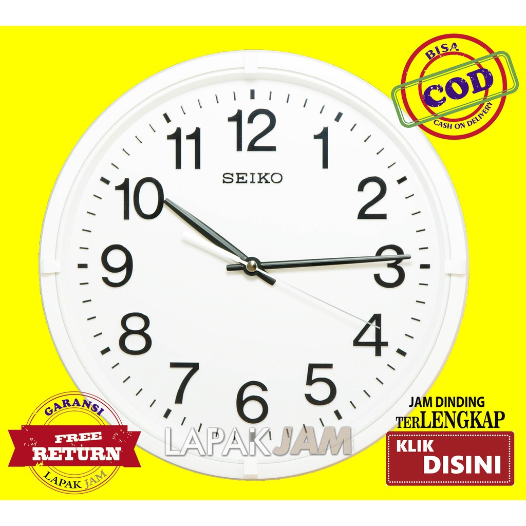 Jual Jam Dinding Seiko QXA 652W Bulat Polos Minimalis Diameter 30 Cm