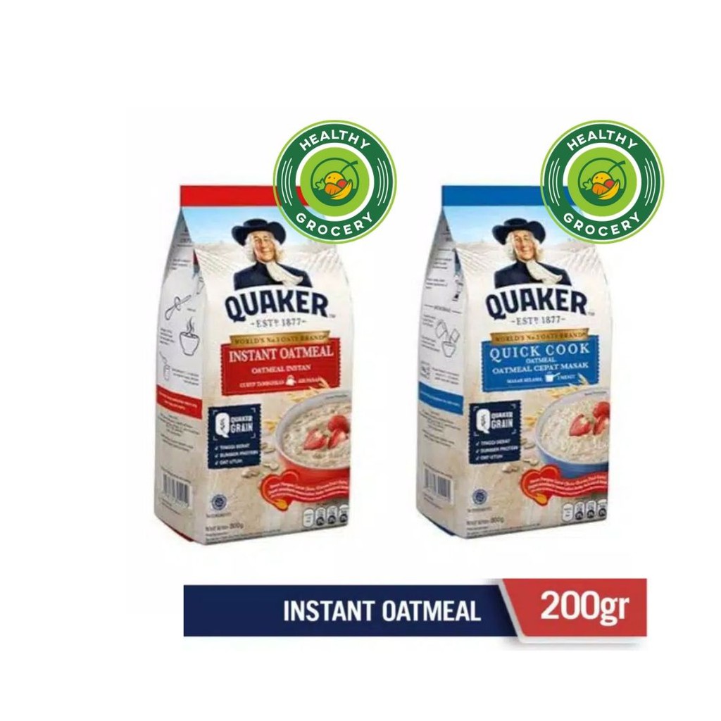 Jual Quaker Oat Instant Oatmeal 200gr Quaker Quick Cook Oatmeal 200gr