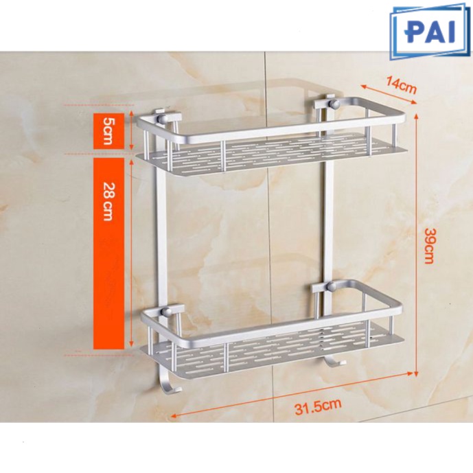 Jual Rak Dinding Toilet Kamar Mandi Aluminium A289 Shopee Indonesia