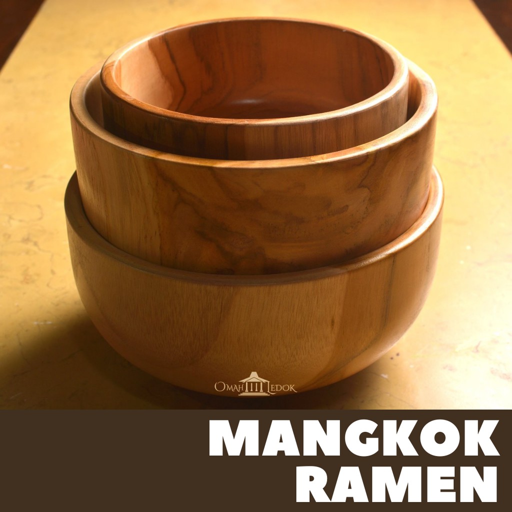 Jual Patera Kayu Mangkok Sayur Kayu Jati Wooden Ramen Bowl Shopee