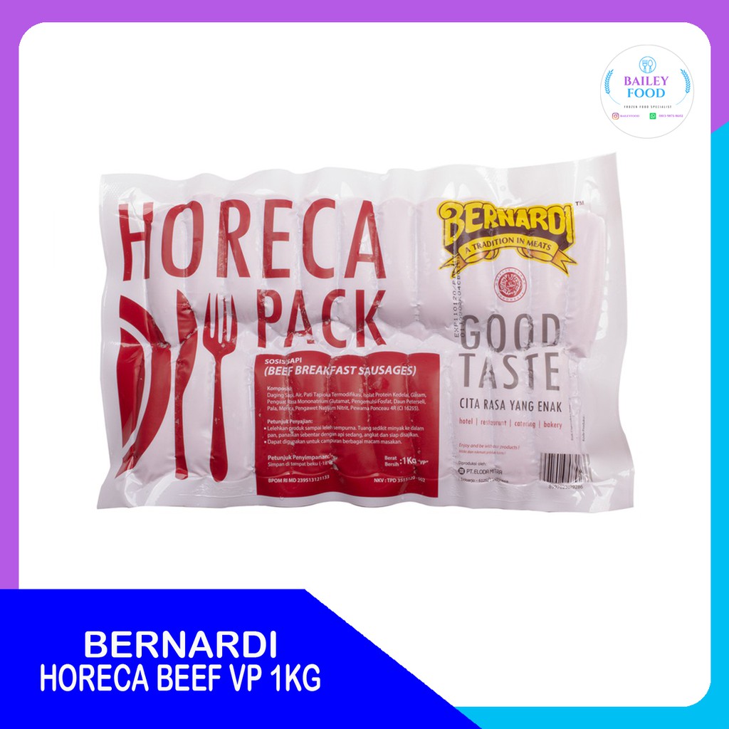 Jual HORECA BEEF VP 1 KG BERNARDI SOSIS SAPI BERNARDI 1 Kg SOSIS