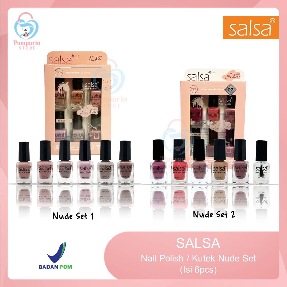 Salsa Kutek Nail Polish Set Seri Nude Set Pcs Cat Kuku Salsa