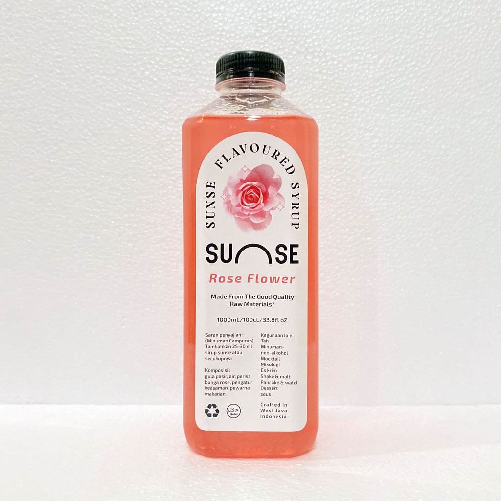 Jual Sirup Rose Flower Bunga Mawar Liter Sunse Shopee Indonesia