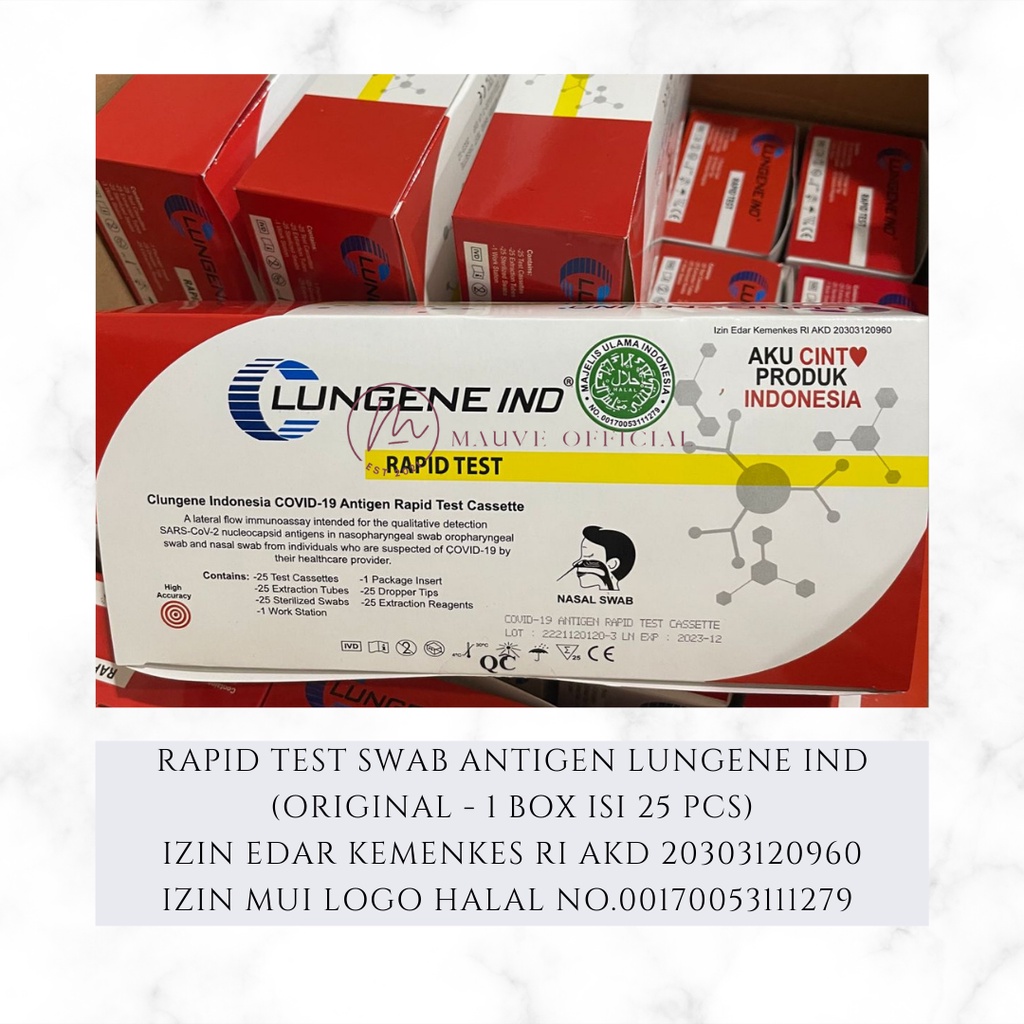 Jual Swab Antigen Lungene Colok Hidung Akl Merah Putih Set Original