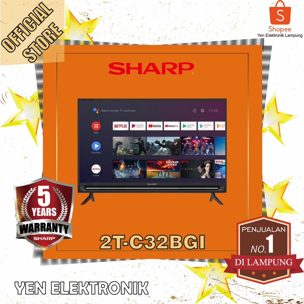 Jual Tv Sharp Tc Bg I Led Android Tv Inch Garansi Resmi Sharp