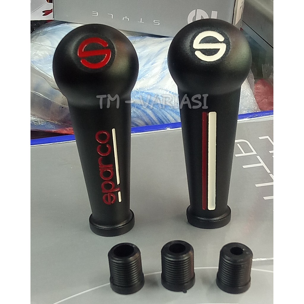 Jual Gear Shift Knob Racing Besi Tebal Lonjong Ulir Hitam Tulisan Dan