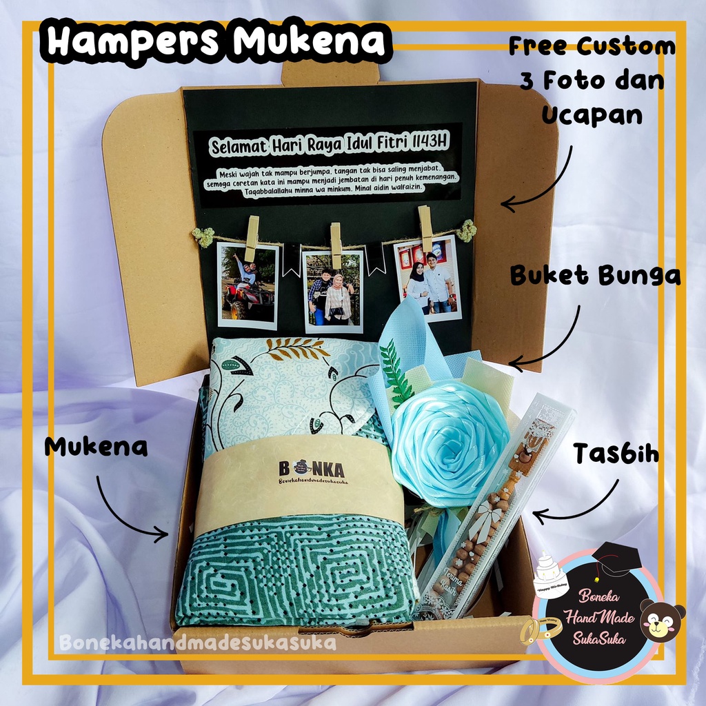 Jual Paket Mukena Sajadah Alquran Free Foto Dan Ucapan Kado Lebaran