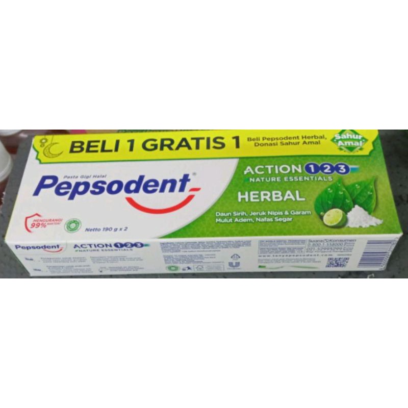 Jual Pepsodent Action Herbal 2x190 Gr Edisi Ramadhan Shopee Indonesia