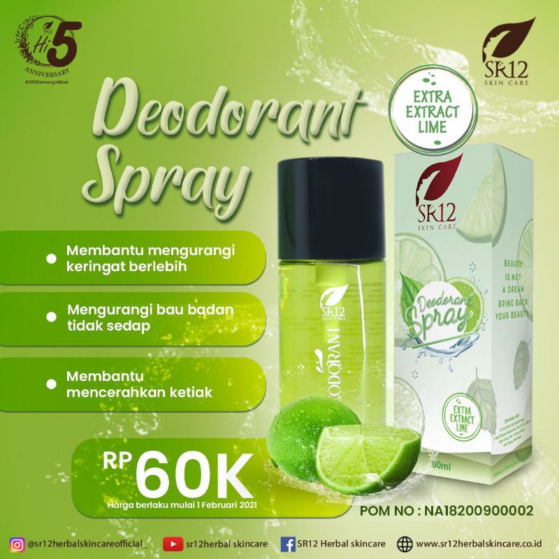 Jual Sr Deodorant Spray Premium Penghilang Bau Badan Ml Shopee