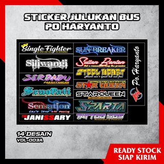 Jual Stiker Julukan Bus Po Haryanto V A Sticker Bismania