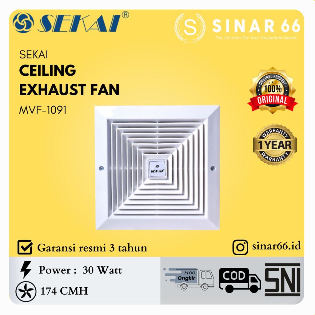 Jual Sekai Exhaust Fan Mvf Kipas Ventilating Ventilasi Exos