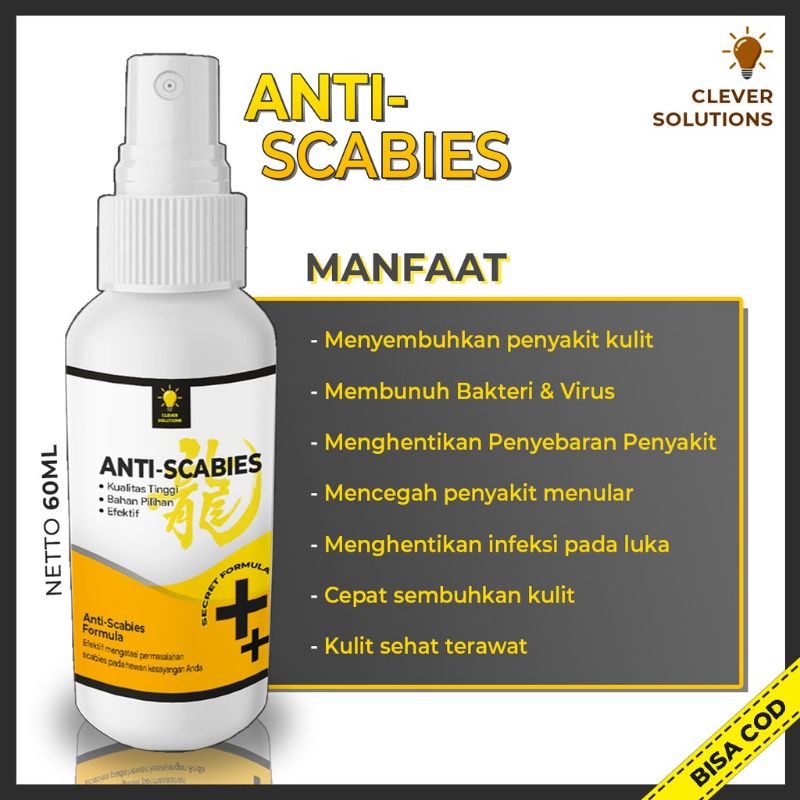 Jual Anti Scabies 60ml Obat Scabies Jamur Kucing Scabies Demodex