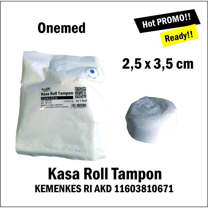 Jual Kasa Roll Tampon Kasa Steril Onemed 2 5 Cm X 3 5 M Shopee Indonesia