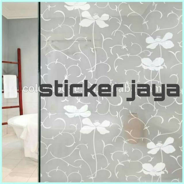 Jual Sticker Stiker Kaca Motif Stiker Sanblas Motif Bunga Teratai