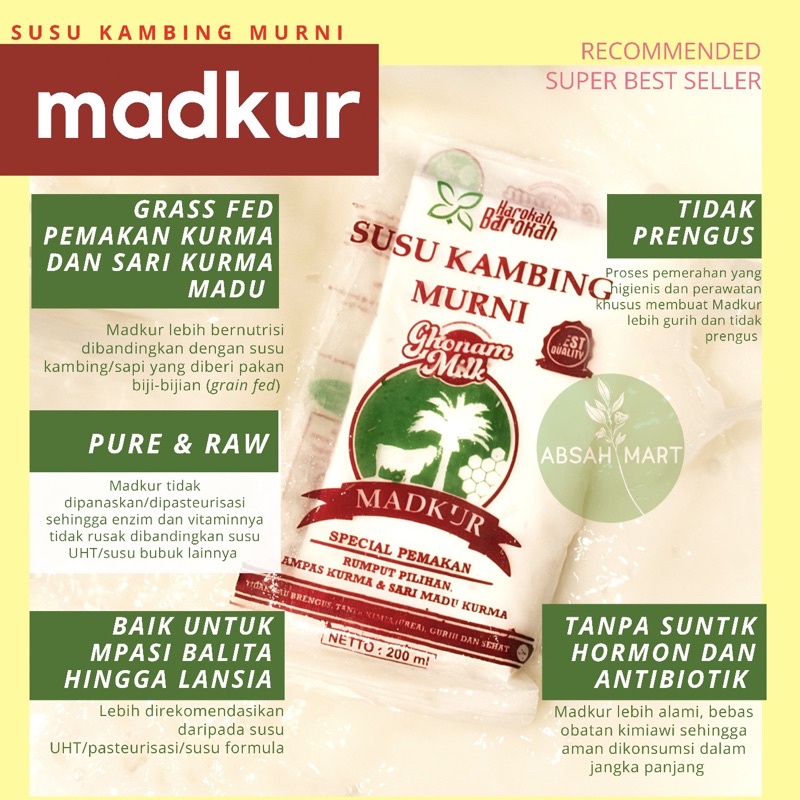 Jual DEPOK Susu Kambing Cair Murni Segar Fresh ORGANIK Madkur Etawa