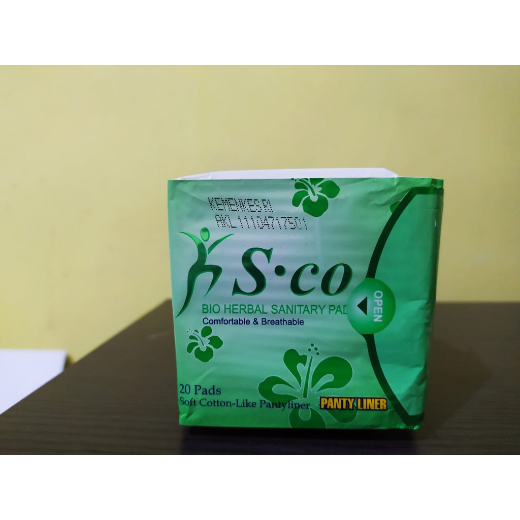 Jual SCO Pantyliner Pembalut S CO Hijau BIO Herbal Sanitary Pad