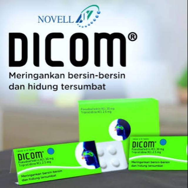 Jual DICOM TABLET PER STRIP OBAT FLU PILEK HIDUNG TERSUMBAT BERSIN