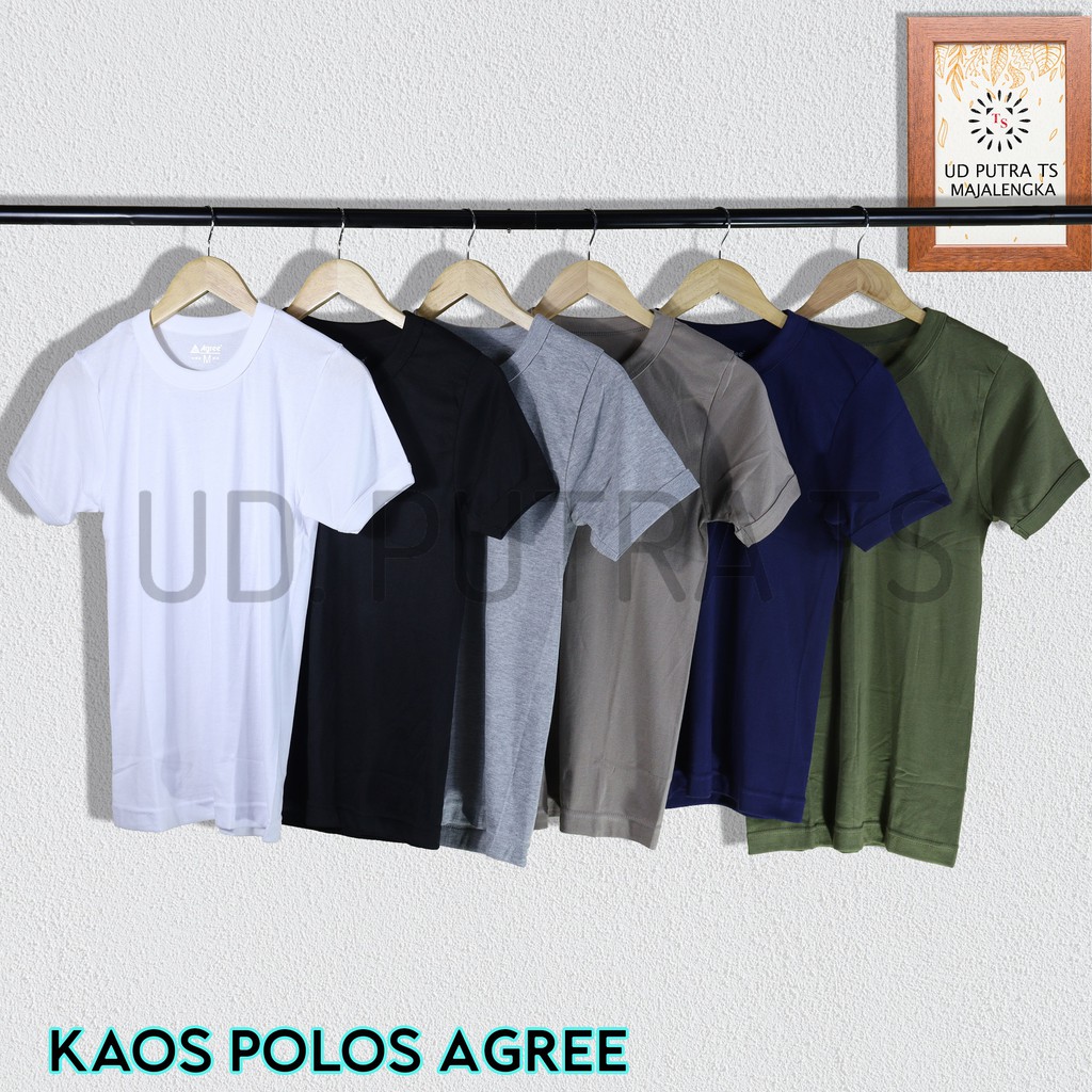 Jual Kaos Pria Oblong Agree Kaos Polos Pria Kaos Dalam Pria Ud