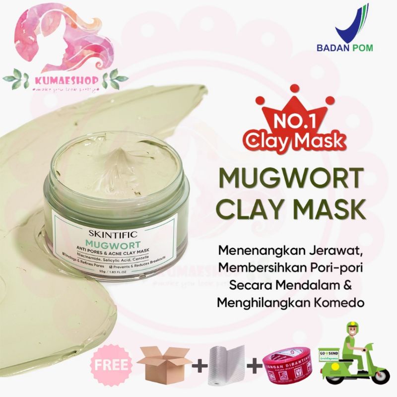 Jual SKINTIFIC Mugwort Anti Pores Acne Clay Mask 55gr Shopee Indonesia