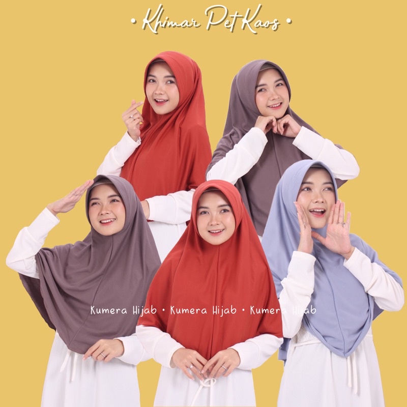 Jual Khimar Simple Pet Antem Kaos Najwa Jilbab Ped Instan Shopee