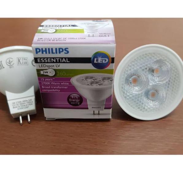 Jual Best Lampu Halogen Led 3w 3watt 3 Philips 12V Sorot MR16 Tusuk Mr