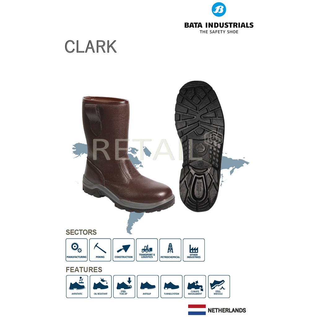 Jual Sepatu Kerja Pria Clark Bata Industrial Sepatu Boots Shopee