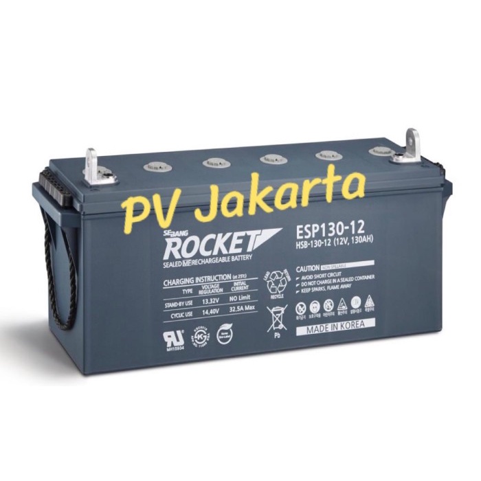 Jual Pleeted Aki Rocket ESP130 12 VRLA 12V 130Ah Baterai Accu Rocket