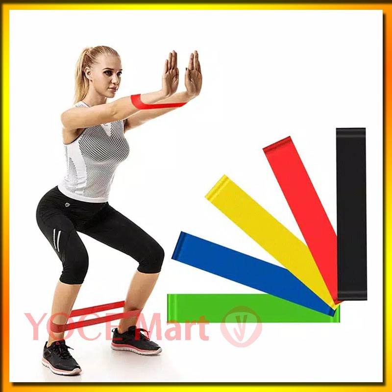 Jual RESISTANCE BAND Karet Elastis Untuk Latihan Gym Yoga Pilates